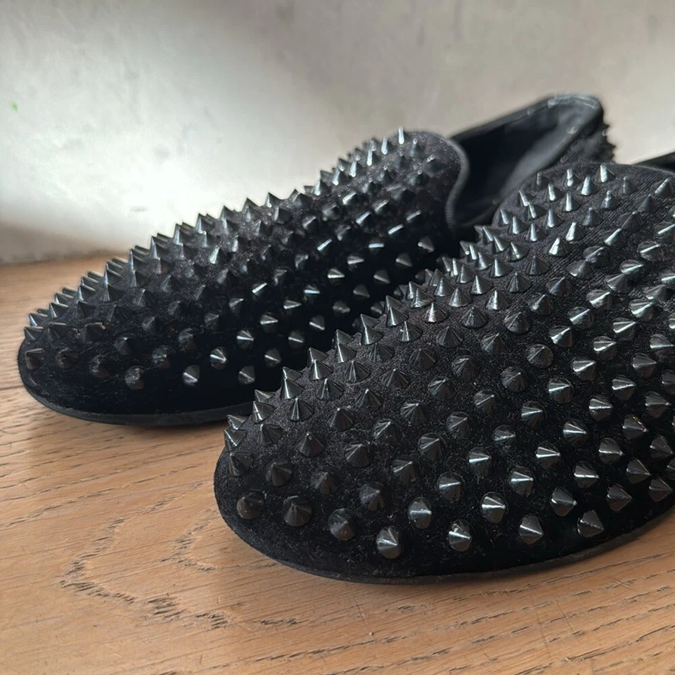 Saks Fifth Avenue Mocasines Hombre Terciopelo con Picos Negro Foto 2 de 4