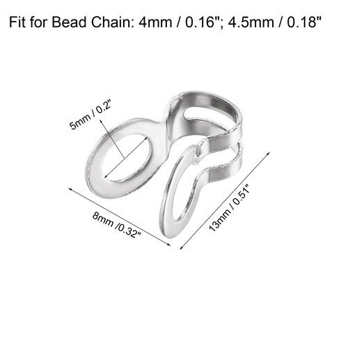 Ball Chain Connector 4mm 4.5mm Double Ring Style Stainless Steel Link 20pcs - Picture 2 of 5