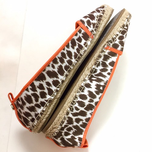 C Wonder Womens Size 8 Canvas Woven Espadrilles Flat Brown Orange Animal Print - Picture 8 of 10