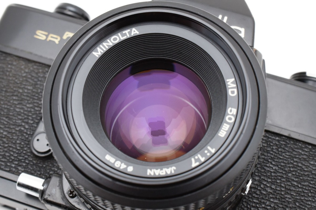 【完動品】Minolta SR T 101 BLACK 50mm F/1.7 NEAR MINT] Minolta SRT 101 Black 35mm Film Camera MD 50mm F