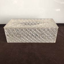 Vintage Trelawney 1963 Acrylic Atomic Starburst MCM Diamond Cut Tissue Box