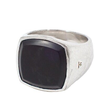 TOM WOOD Cushion Ring, Silver 925/Onyx, Listed Size 50 TOM WOOD Cushion Ring, Silver 925/Onyx, Listed Size 50