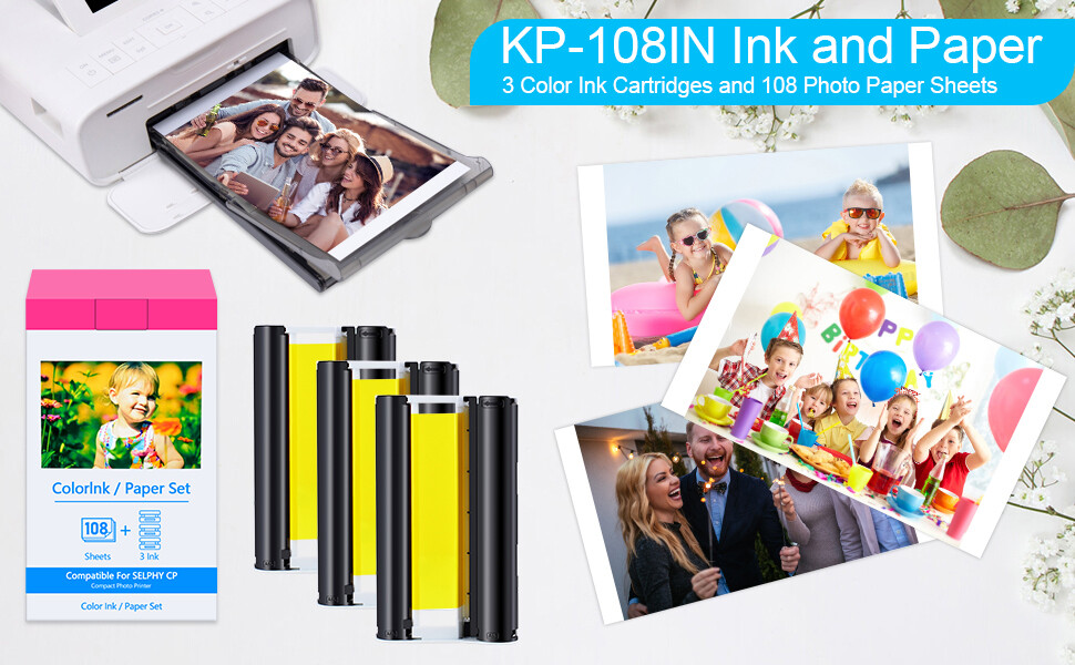 2Pack KP-108IN for Canon Selphy Color Ink Photo Paper 3 x 6