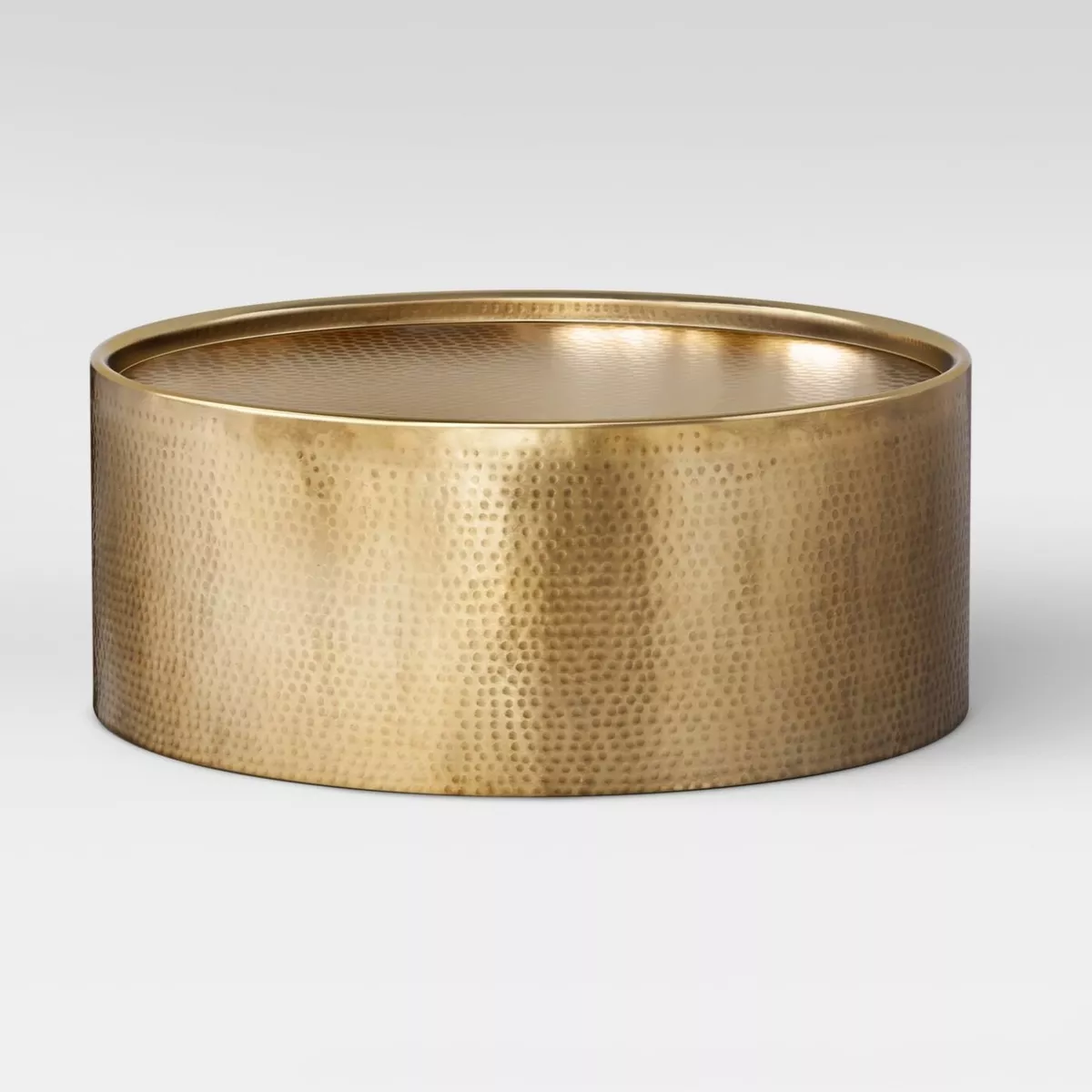 Gold round drum coffee table online
