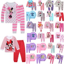 Kids Girls Minnie Cartoon Top Pants Nightwear Pyjamas Pjs Outfits Set Age 1-14