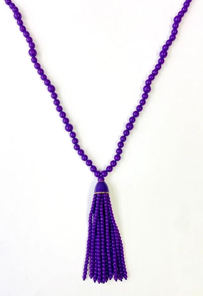 HSN KJL por Kenneth Jay Lane Palm Beach Fiesta 33" Collar Borla Cuentas Púrpura Foto 3 de 4