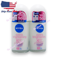 Nivea Extra Whitening Roll On 8 Super Food, Vitamin C Collagen Booster 50ml x2