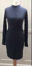 NWOT Topshop Dark Grey Bodycon Crossover Style Dress, UK Size 6