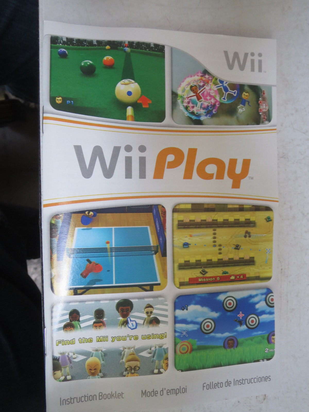 Wii PLAY - MANUAL ONLY - Nintendo Wii Play Game Manual Only