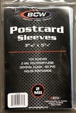 5 PACKS   (100 / Pack)   Standard Postcard  Size Sleeves  Archival Acid Free  #C