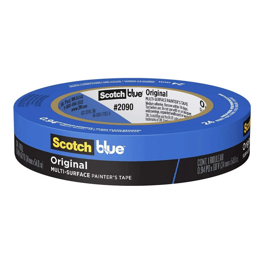 3M Scotch Blue Original Painter's Masking Tape 2090 24mm x 54.8m x 3 Rolls