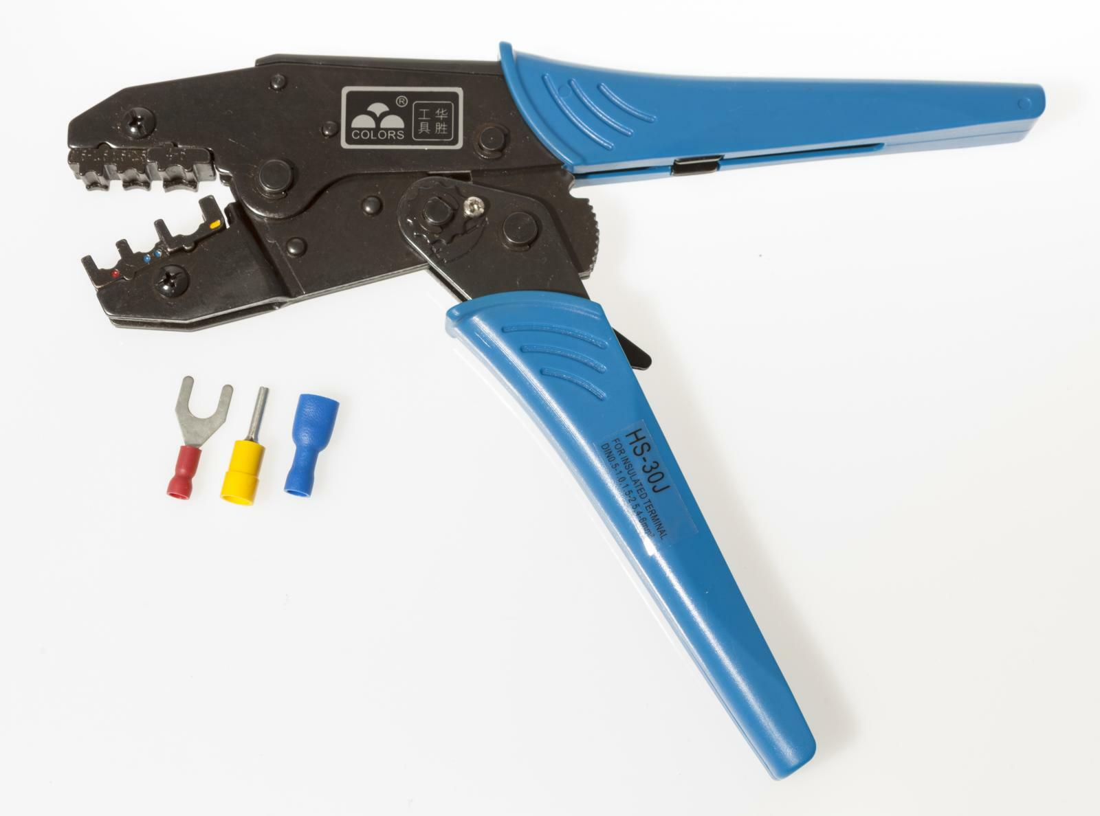 HS30J Ratchet Crimp Tool Insulated Red Blue Yellow Crimper 1.25 6mm²