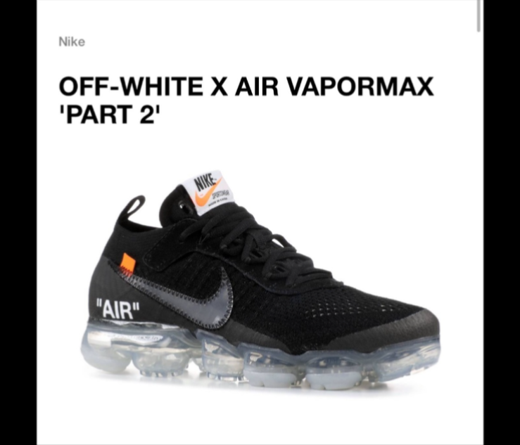 OFF WHITE X NIKE Taglia 6 Nike Off White x Air VaporMax parte 2