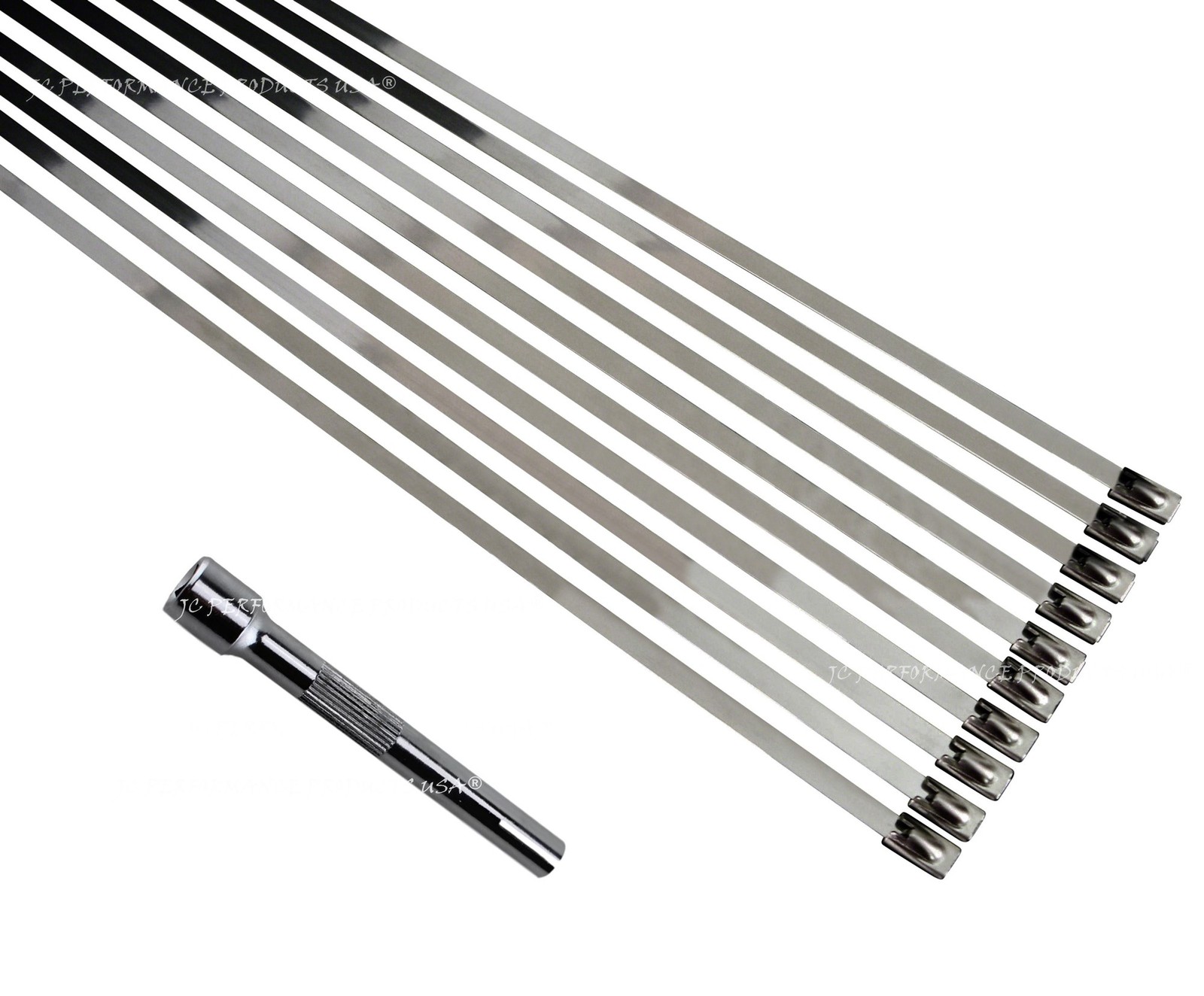 25 20" Stainless Steel Metal Cable Tie Clamp Strap Exhaust Header Wrap