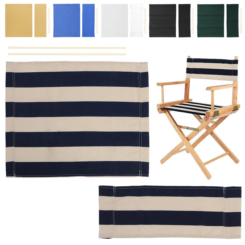 Kit de funda de silla de director informal de lona de repuesto para asiento y respaldo de lona Foto 2 de 4