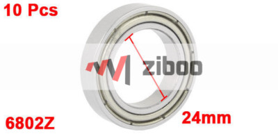 10PCS 6802Z 15x24 x 5mm Sealed Deep Groove Radial Ball Bearing