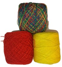 Lace yarn Crystal Colors 328/177/36. Acrylic /Rayon. 900 yards Each.1 set of 3.