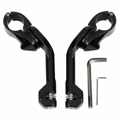 Soportes Para Estriberas Negros De Harley - Para Barras De Motor De 1.5 Pulgadas - Montaje Izquierdo Y Derecho