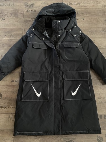 NIKE SPORTSWEAR WOMENS STORM-FIT SWOOSH HOODED PARKA COAT BLACK DJ1979-010 - XS - Picture 4 of 13