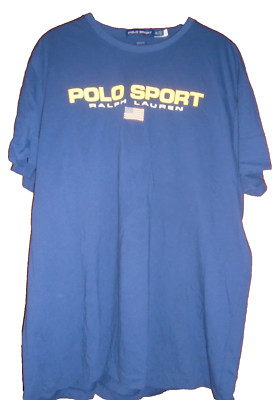 Polo Sport Ralph Lauren Classic Fit T-Shirt, Blau, Flag, Größe 3XL