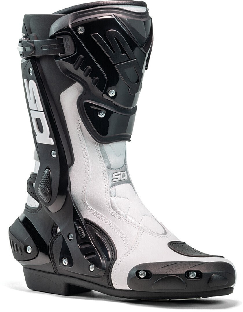 STIVALI BOOTS MOTO SPORT RACING PISTA SIDI ST  BLACK WHITE NERO BIANCO TG 42