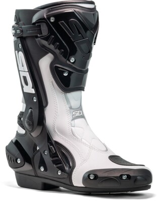 STIEFEL BOOTS MOTORRAD SPORT RACING PISTE SIDI ST BLACK WHITE SCHWARZ WEISS GR 45