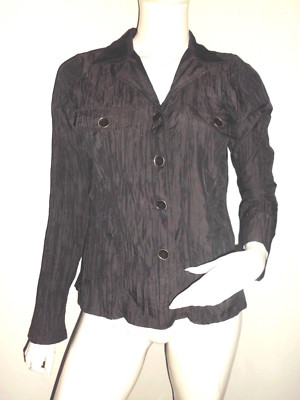 ORIGINALE CHEMISIER FEMME C&A COULEUR CHOCOLAT EFFET FROISSE