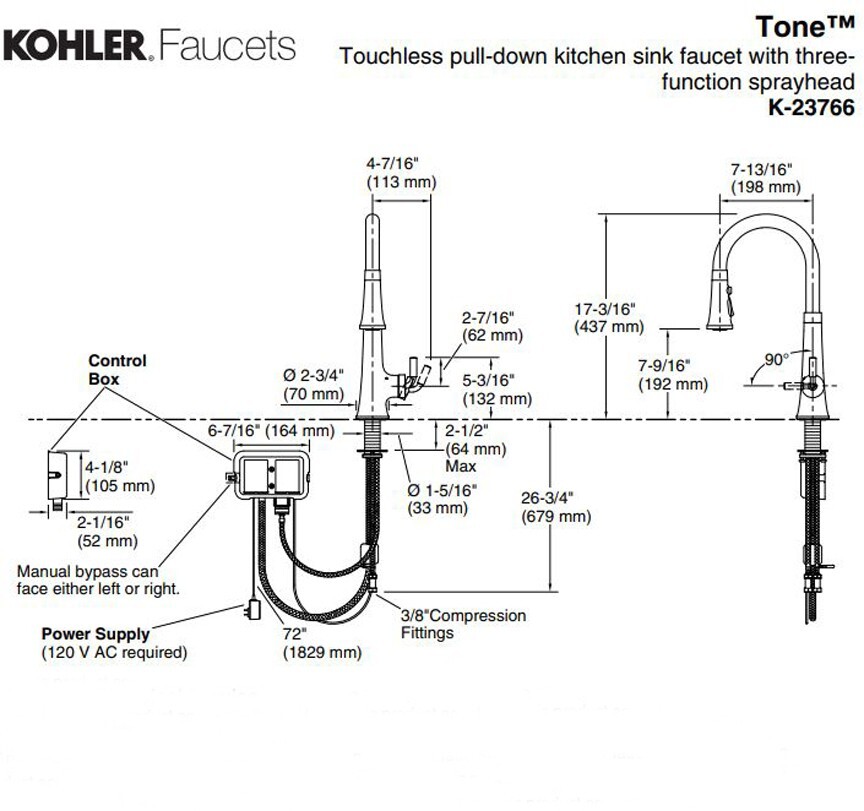 Kohler Tone® Touchless pulldown kitchen sink faucet K23766VS Stainless eBay