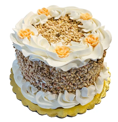 DEZICAKES Fake Cake Artificial Food Carrot Cake w/ Tea Roses