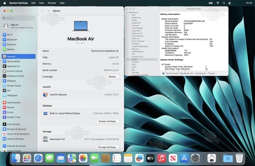 Apple MacBook Air 13.6″-In MFGYR 2023 M2 24GB RAM 512GB SSD Laptop Warranty SLVR - Picture 3 of 24