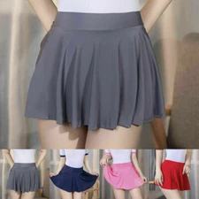 Women Sexy High Waist A-line Skater Mini Skirt Pleated Short School Skirts Dress