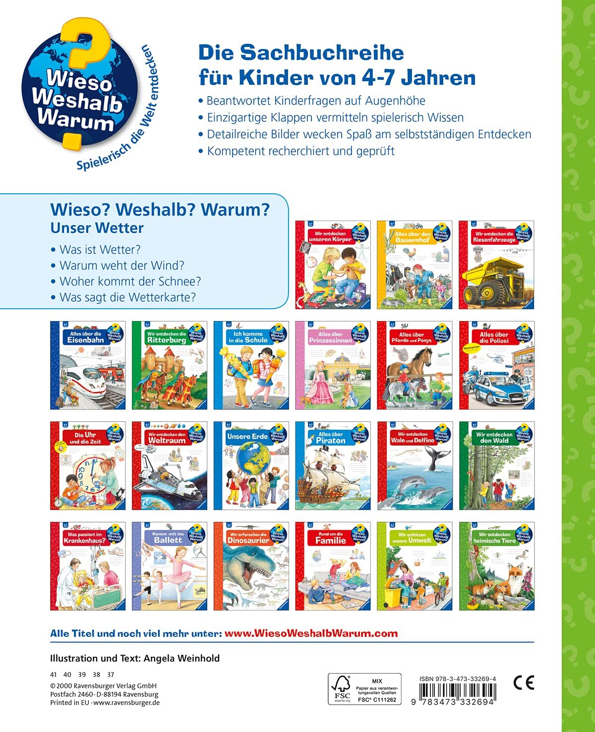 Thumbnail - Angela Weinhold Wieso? Weshalb? Warum?, Band 10: Unser Wetter (wi