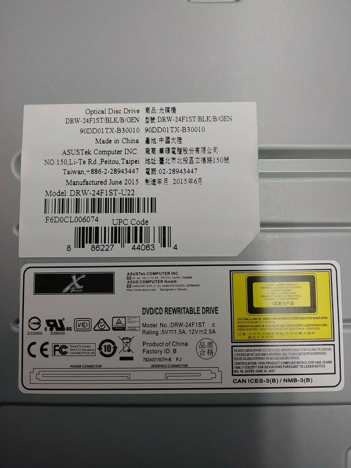 Asus DRW-24F1ST Internal Dvd-writer - Black - DRW-24F1ST-U22 - Image 2 of 4