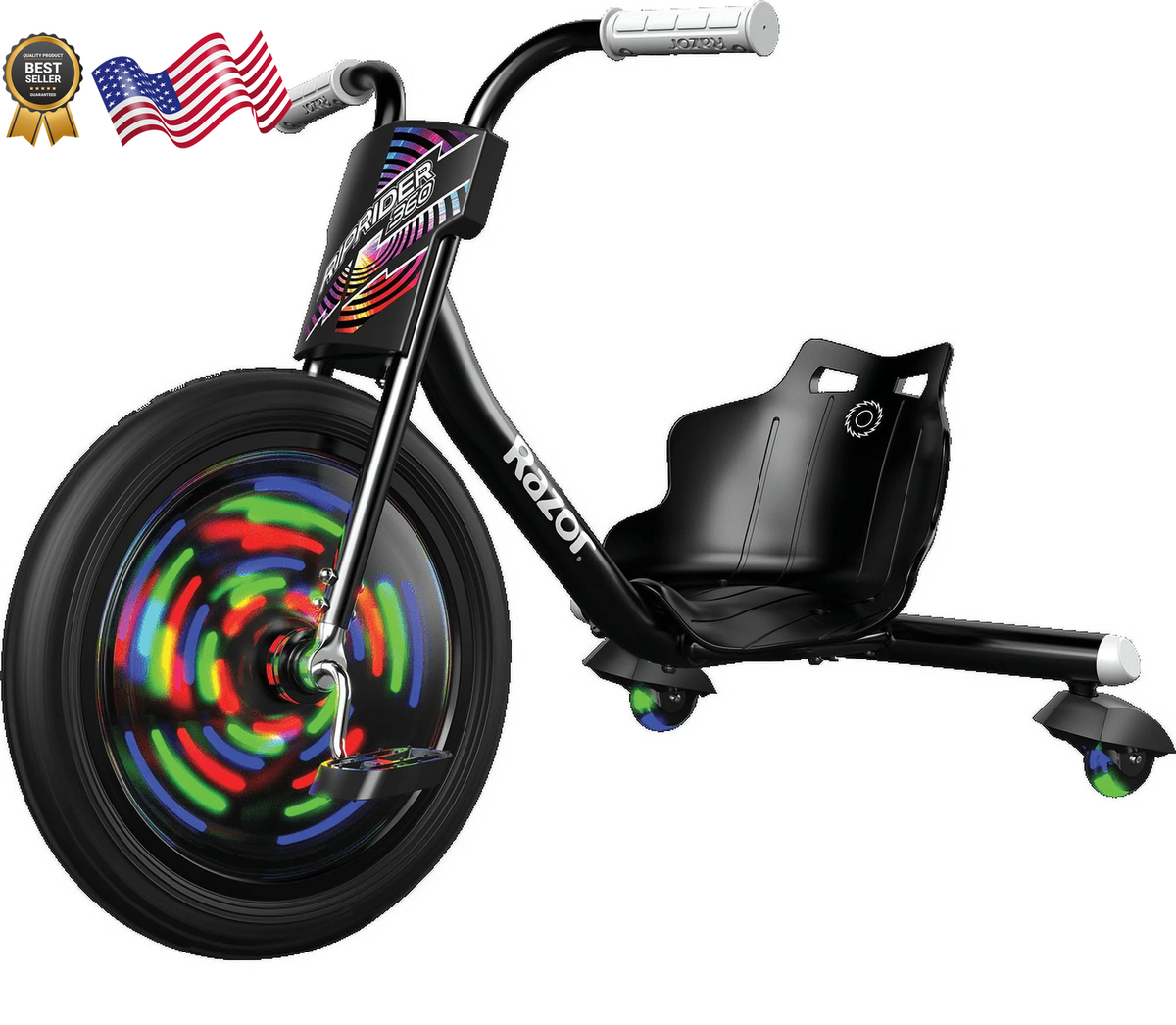Riprider 360 Lightshow Drift Trike with Colorful Lights 3 Wheeled