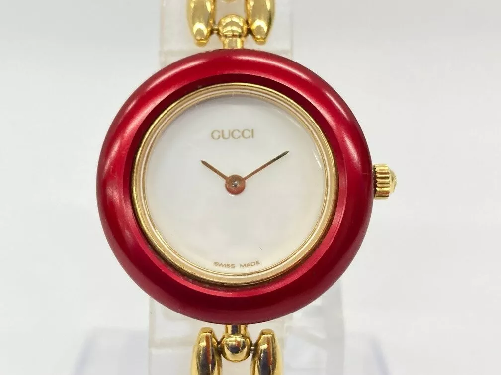 [Exc+4] Montre GUCCI Change Bezel 11/12.2 Couleurs Rouge Or Occasion Fonctionne F/S