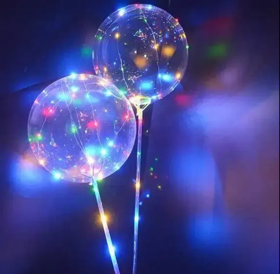 Bobo LED Iluminado Transparente Globo Boda Cumpleaños Fiesta Foto 3 de 4