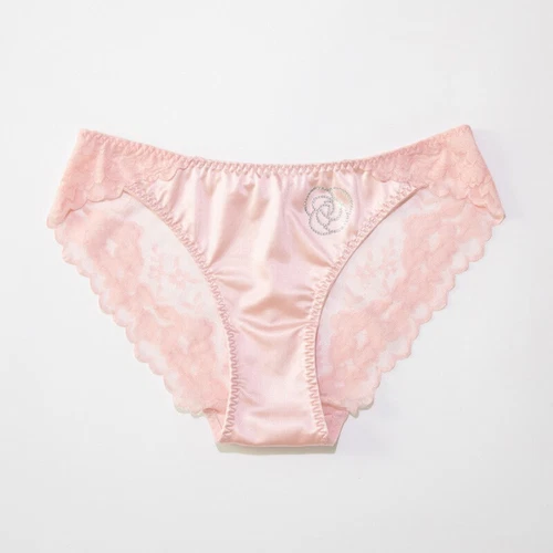Shiny Satin Silky Lace Knickers Sexy Briefs Women Underwear Panties Seamless UK - Picture 22 of 29