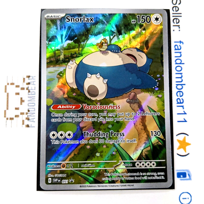 Snorlax FULL ALT ART PROMO card SVP051 Scarlet & Violet 2023 Pokemon TCG  NM/LP