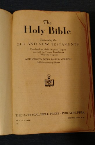 Vintage King James Holy Bible Self Pronouncing Edition The National Bible Press - Picture 4 of 7