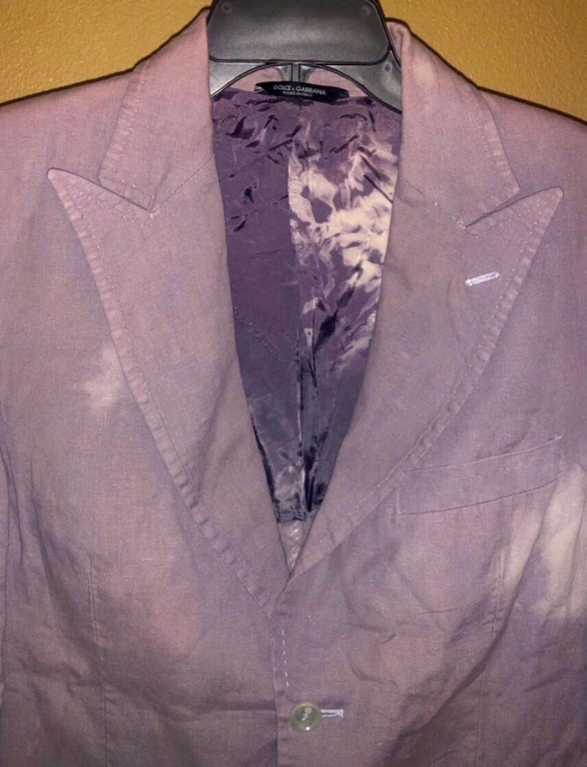 Dolce Gabbana Elegant Suit Blazer Jacket Men Blue Purple