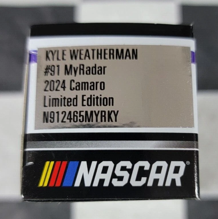 Kyle Weatherman #91 MYRADAR 2024 Camaro NASCAR Action 1:64 Scala N912465MYBKY - Immagine 2 di 4