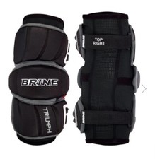 NEW Brine Triumph III BlacK & White LACROSSE Arm Pads Size Large