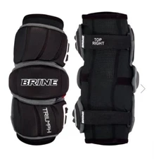 NEW Brine Triumph III BlacK & White LACROSSE Arm Pads Size Large