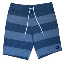 Jack O  Neill Collection Board Shorts Stripe Swim Trunks Grey Blue Men  s 30 EUC