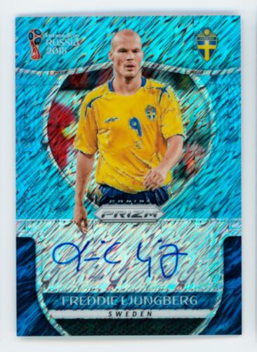 2018 Freddie Ljungberg Panini Prizm World Cup Blue Shimmer Svezia autografato