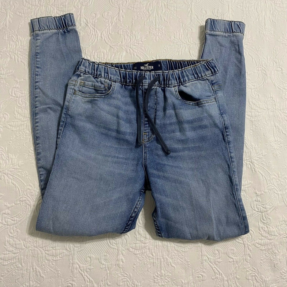 Hollister Advanced Stretch Womens Jogger Skinny Drawstring High Rise S  Blue#1655