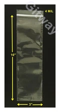3" x 10" Set Reclosable Resealable Zip Top Lock Clear Plastic 3x10 Bags 4 MiL
