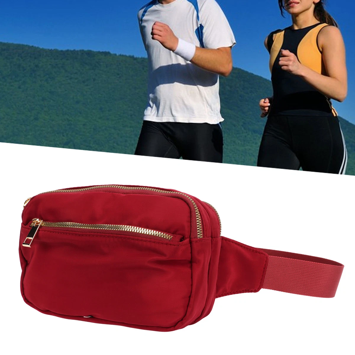 Vin Rouge Sac Banane La Mode Sac De Poitrine Portable En Tissu