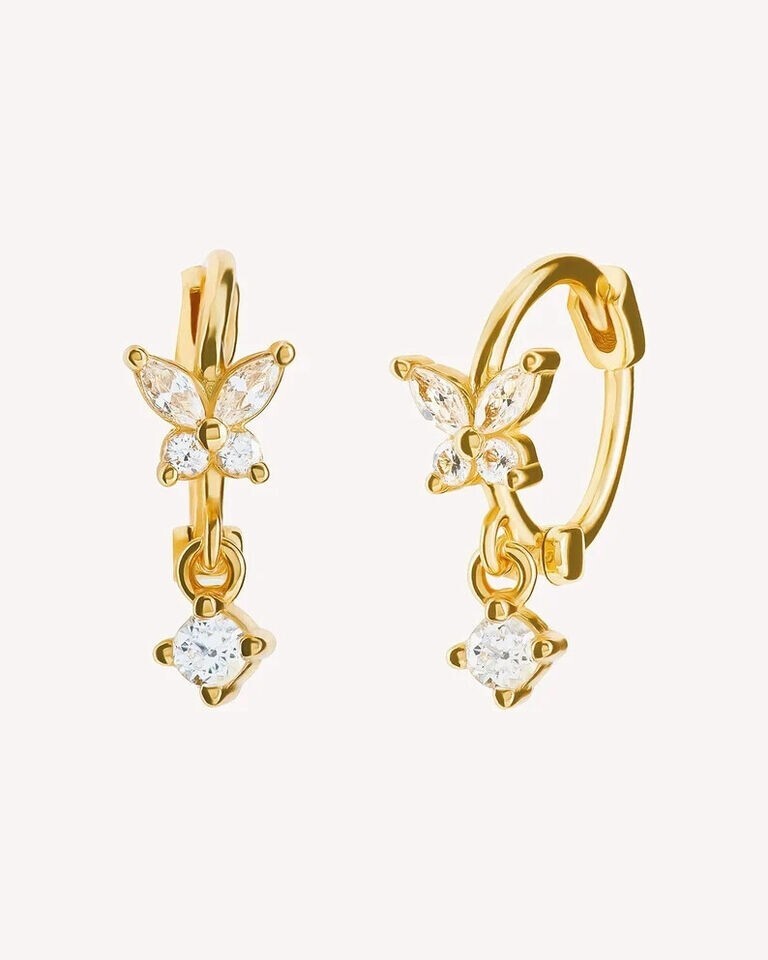 Dazzling 1 Ct Marquise Cut Simulated Diamond Dangle Hoop Earrings in 14K Yellow Gold Plated Finish-image