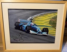 Jenson Button Hand-Signed Large Framed Photo Driving F1 Car